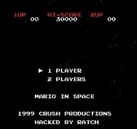 Mario in Space Title Screen